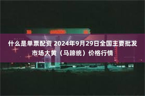 什么是单票配资 2024年9月29日全国主要批发市场大黄（马蹄统）价格行情