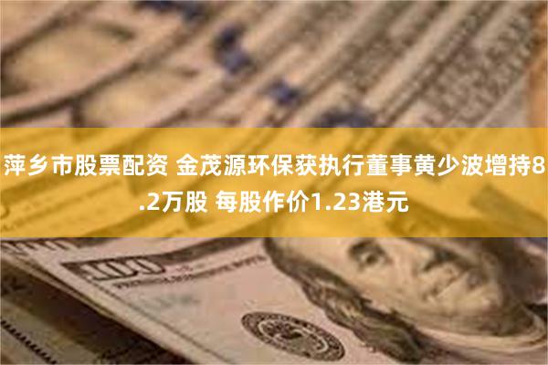 萍乡市股票配资 金茂源环保获执行董事黄少波增持8.2万股 每股作价1.23港元